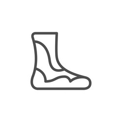 diving boot line outline icon vector image