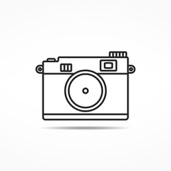 retro photo camera line icon vector image