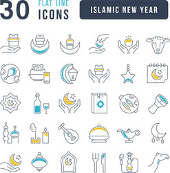 line icons islamic new year vector image