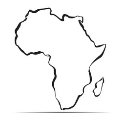 black outline map of africa vector image