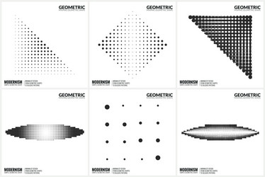 universal halftone geometric shapes for design vector image