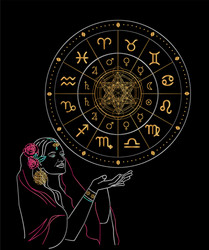 astrology chart lady vector image