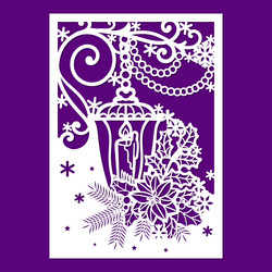 template for a christmas card with an openwork vector image