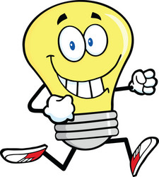 happy light bulb cartoon vector image