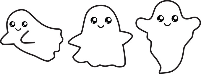 cute kawaii halloween scary spooky decoration vector image