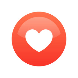 red heart like icon isolated on white round vector image