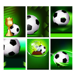 soccer sport event flyer promo posters set vector image