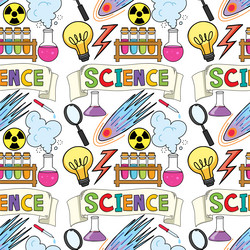 science objects and icons seamless pattern vector image