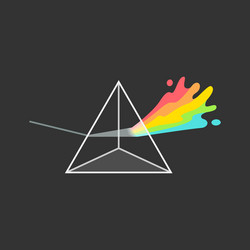 white light dispersion triangle prism colorful vector image