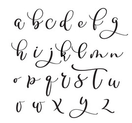 brushpen alphabet modern calligraphy handwritten vector image