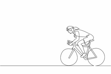 continuous one line drawing female athlete vector image