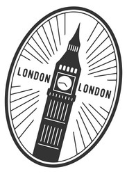 london landmark round label travel black sticker vector image