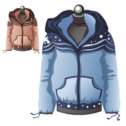 womens blue winter warm sports jacket vector image