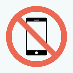 no cell phone sign vector image