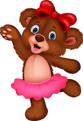 cartoon baby bear dancing vector image