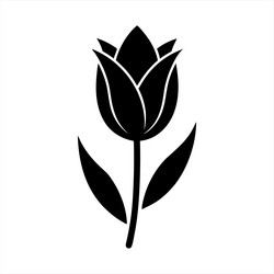 black silhouette of a tulip flower vector image