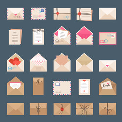 envelopes and letters mail signs labels greeting vector image