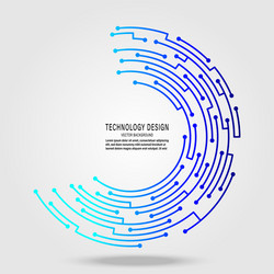 technology circuit board circle background vector image