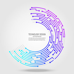 technology circuit board circle background vector image