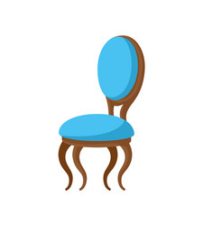 chair classic design wooden and soft seat vector image