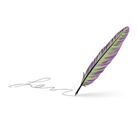 feather pen icon calligraphy sign vector image