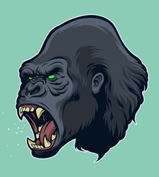 angry gorilla head vector image