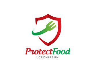 protect food logo symbol or icon template vector image