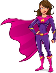 superhero girl standing vector image