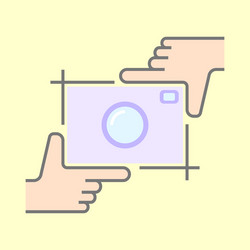 human hands doing cropping symbol isolated vector image