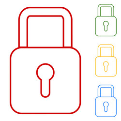 lock set of line icons vector image