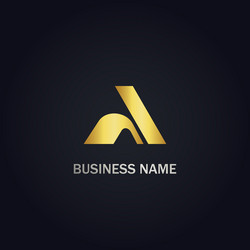 shape gold a initial company logo vector image