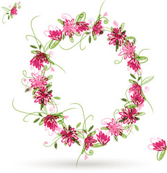 floral letter o for your design vector image