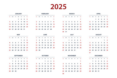 calendar planner for 2025 template vector image