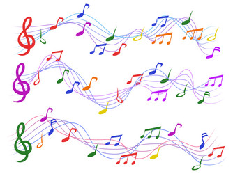 colorful musical notes vector image