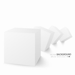 white cubes isolated on background vector image