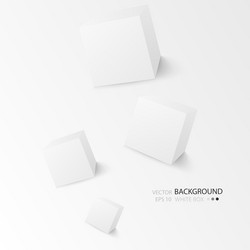 white cubes isolated on background vector image