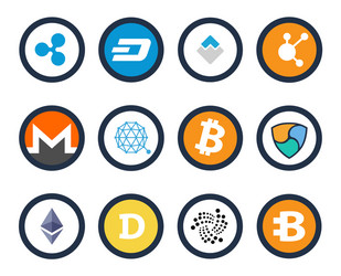 cryptocurrency set of icons vector image