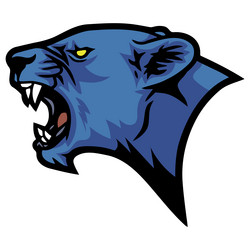 panther head roaring logo design vector image