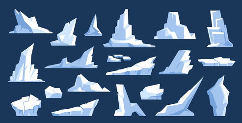 cold sea floating glaciers icebergs in northern vector image