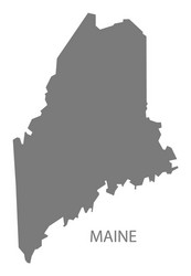 maine usa map grey vector image