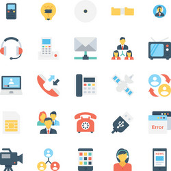 network and communications icons 5 vector image