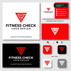 fitness check logo vector image