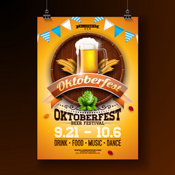 oktoberfest party flyer with fresh vector image