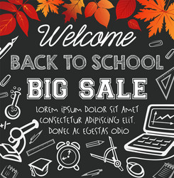 back to school autumn sale poster vector image