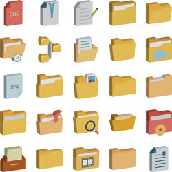 folder icon set every sing can easily modify vector image