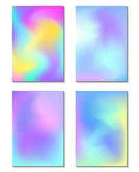 set of holographic backgrounds vector image