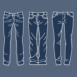 drawing blue jeans mens vector image