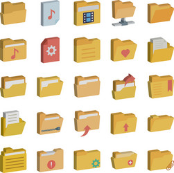 folder icon set every sing can easily modify vector image