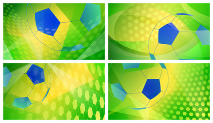 soccer backgrounds in colors of brazil vector image