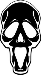 black and white human skull icon symbol or emblem vector image